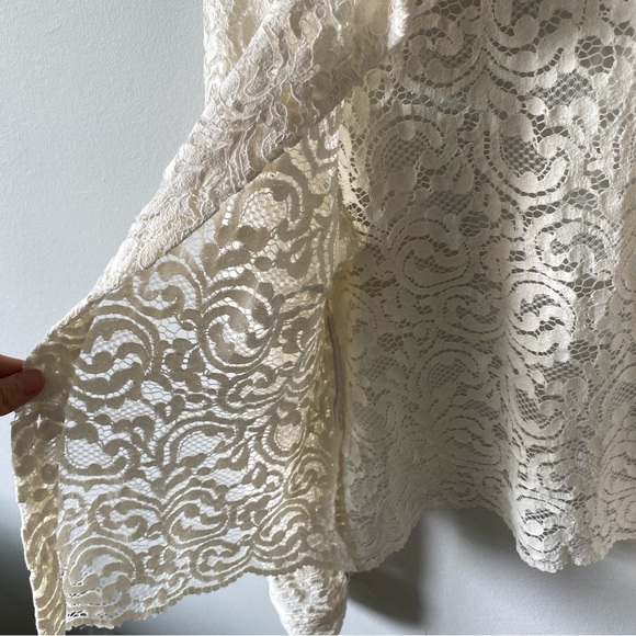 ZARA Cream Ivory Lace Button Down Polo Jacket size XS - Picture 4 of 11